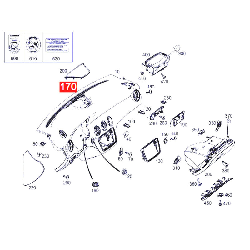 WXZOS Dashboard Sun Load Light Sensor for Mercedes-Benz SL-class (R231) 2012-2018