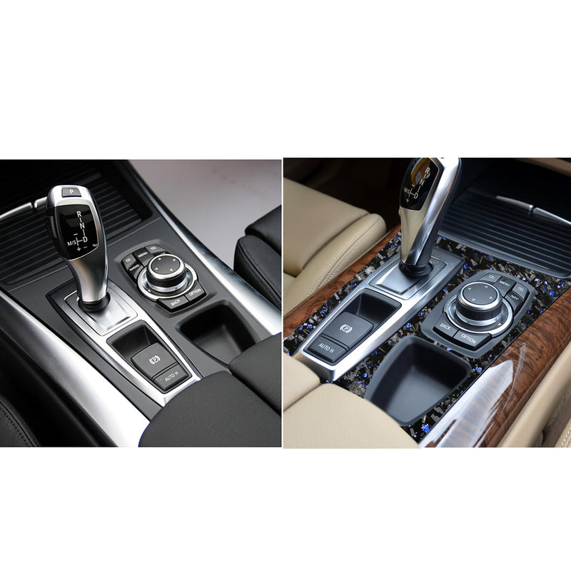 WXZOS Genuine Carbon Fiber Gear Shift Lever Panel Trim for BMW X5 E70 X6 E71 2010-2013