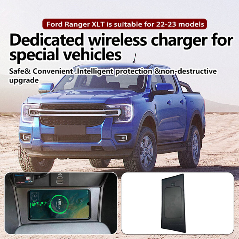WXZOS Center Console Phone Wireless Fast Charging Pad for Ford Ranger XLT 2022-2023