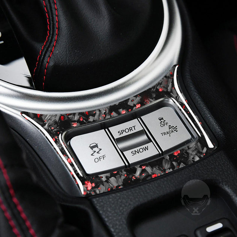 WXZOS Genuine Carbon Fiber Center Console Switch Panel Trim for Toyota 86 2017-2020