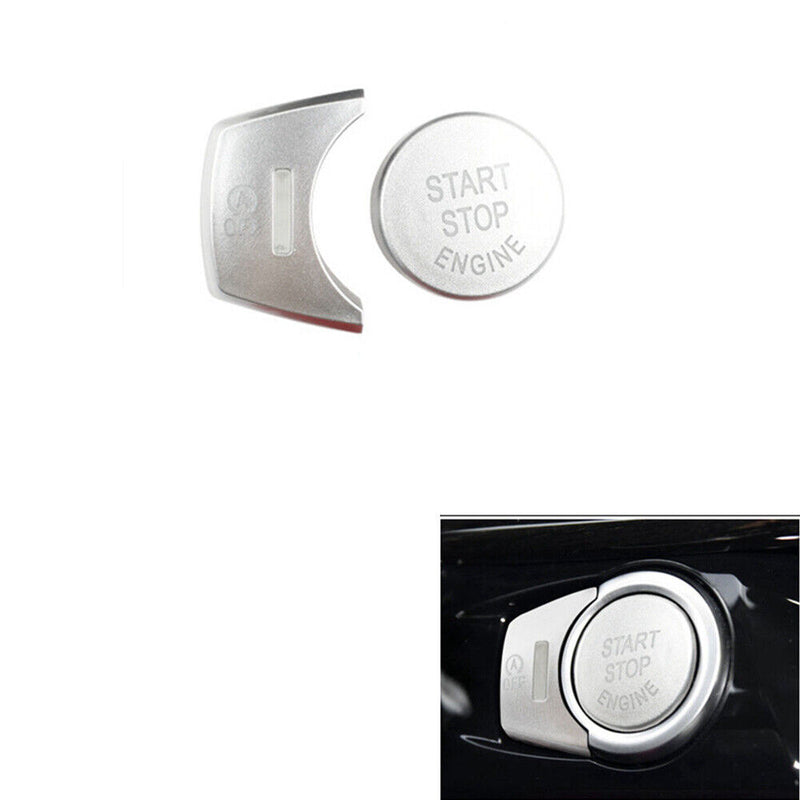 Silver Engine Start Stop Button Cover Kit for BMW X3 F25 2011-2017 X4 2013-2018