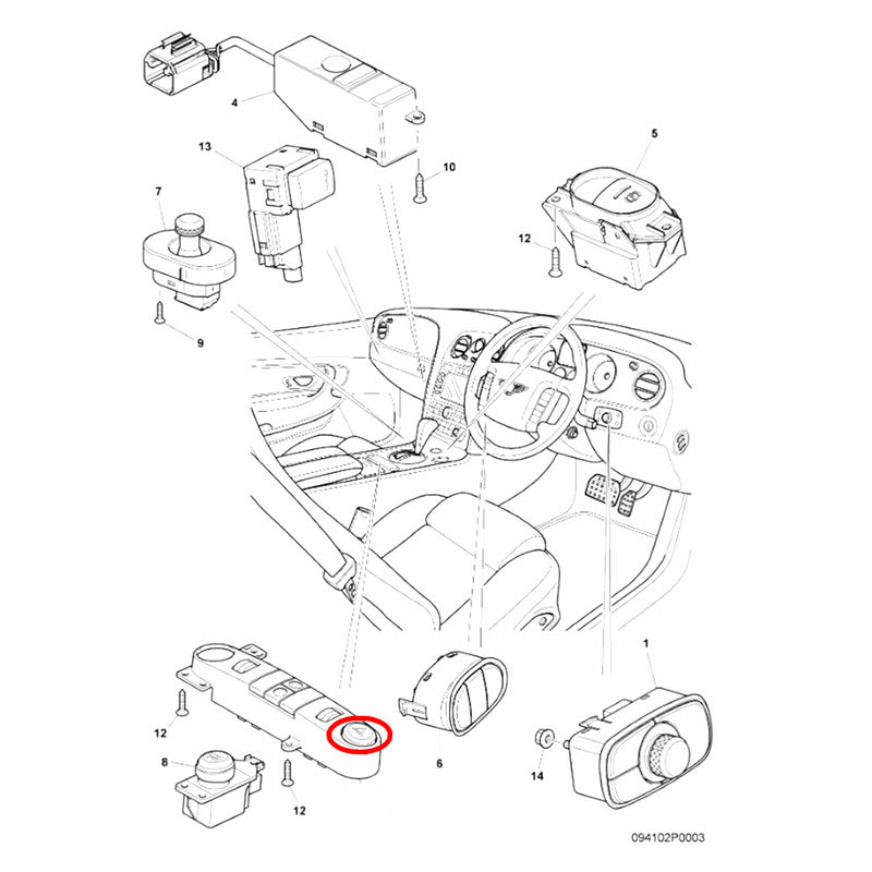 WXZOS Hazard Warning Light Switch Button Replace for Bentley Continental 2005-2017
