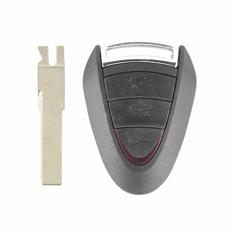 WXZOS 2/3 Buttons Remote Key Fob Shell w/Rubber Mat for Porsche 911 (997) 2005-2012