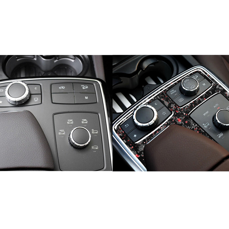 WXZOS Genuine Carbon Fiber Center Console Panel Trim for Benz W166 GLE-Class 2015-2019