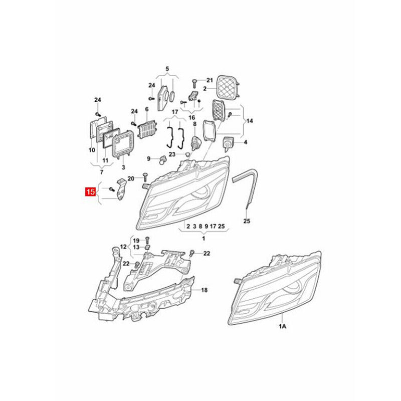 Front Right Headlamp Housing Bracket Repair Kit 8R0998122 for Audi Q5 2009-2012