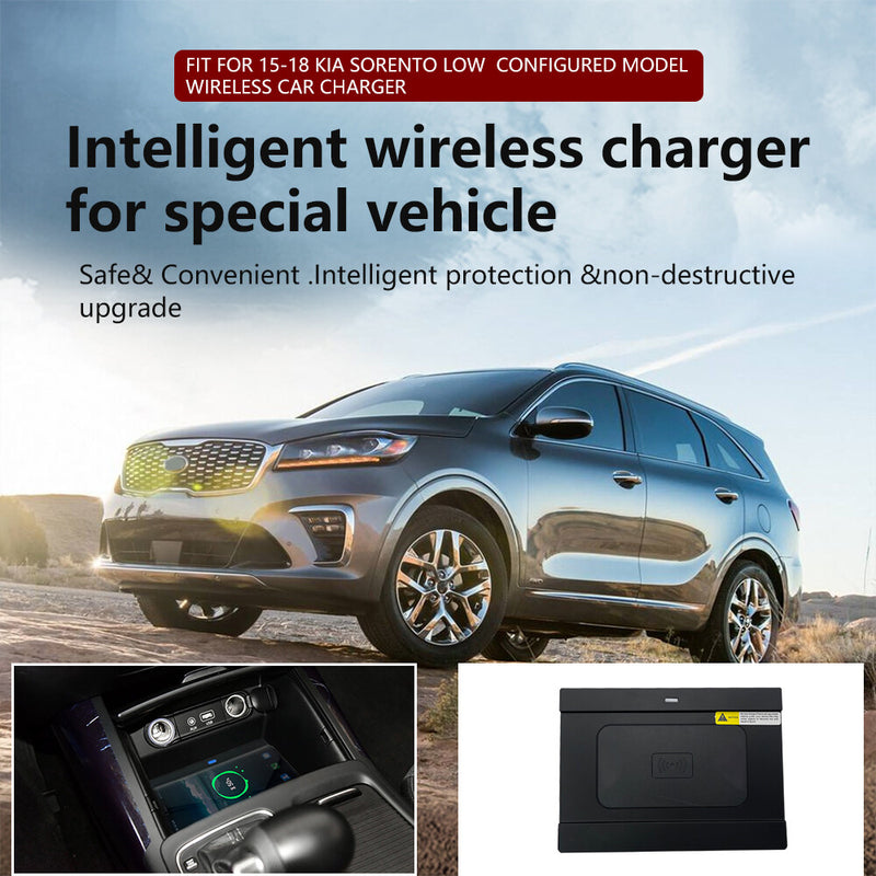 WXZOS Center Console Phone Wireless Fast Charging Pad for Kia Sorento 2015-2018