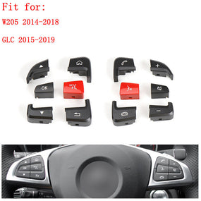 Steering Wheel Switch Button Cover Repair Kit for Benz 2014-18 W205 2015-19 GLC