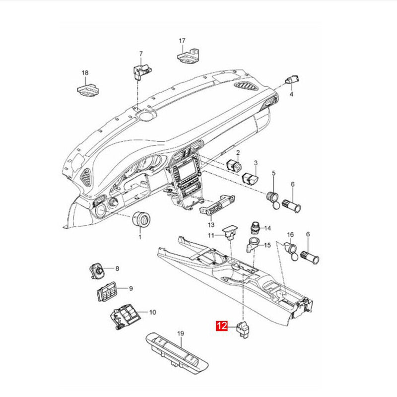 Convertible Top-Roof Switch for Porsche Boxster (987) 911 (997) 2005-2008