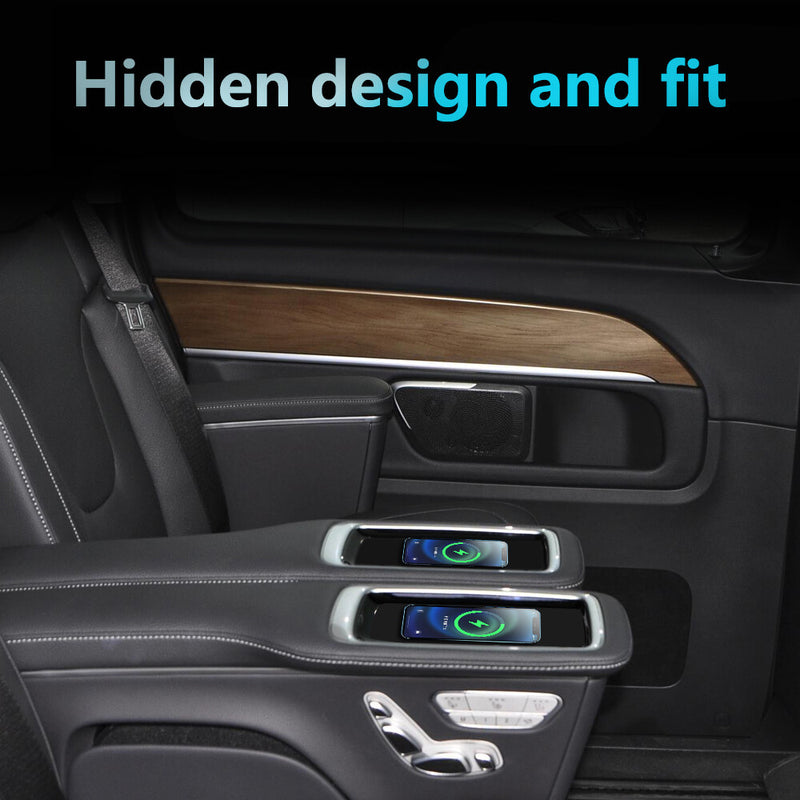 WXZOS Rear Armrest Seat Wireless Fast Charging Pad for Mercedes-Benz V250 2019-2022