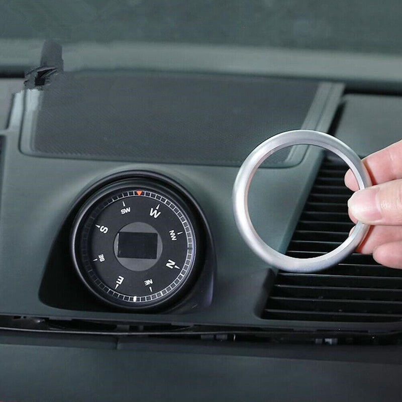Dash Center Clock Decor Circle Silver Alloy Cover for Porsche Panamera 2010-2016