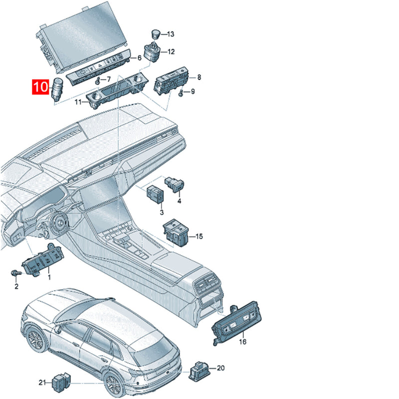 WXZOS Red Start Stop Push Button Switch for Audi Q8 e-tron SQ8 e-tron 2024-2025