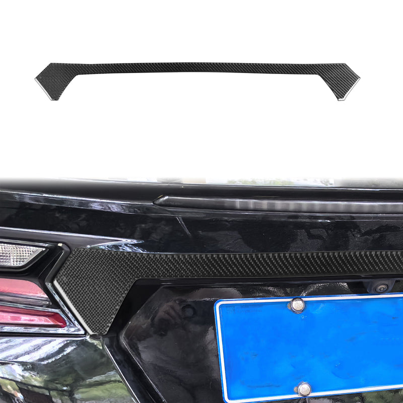 WXZOS Genuine Carbon Fiber Rear Trunk Lid Trim for Chevrolet Corvette C8 2020-2024