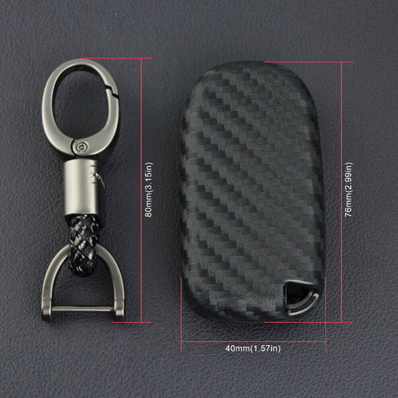 Carbon Fiber Key Fob Cover For Jeep Grand Cherokee Compass Renegade Dodge Durang