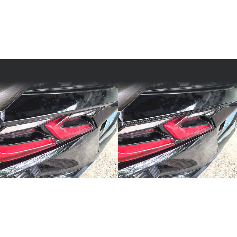 WXZOS Genuine Carbon Fiber Rear Taillight Trim for Chevrolet Corvette C8 2020-2024