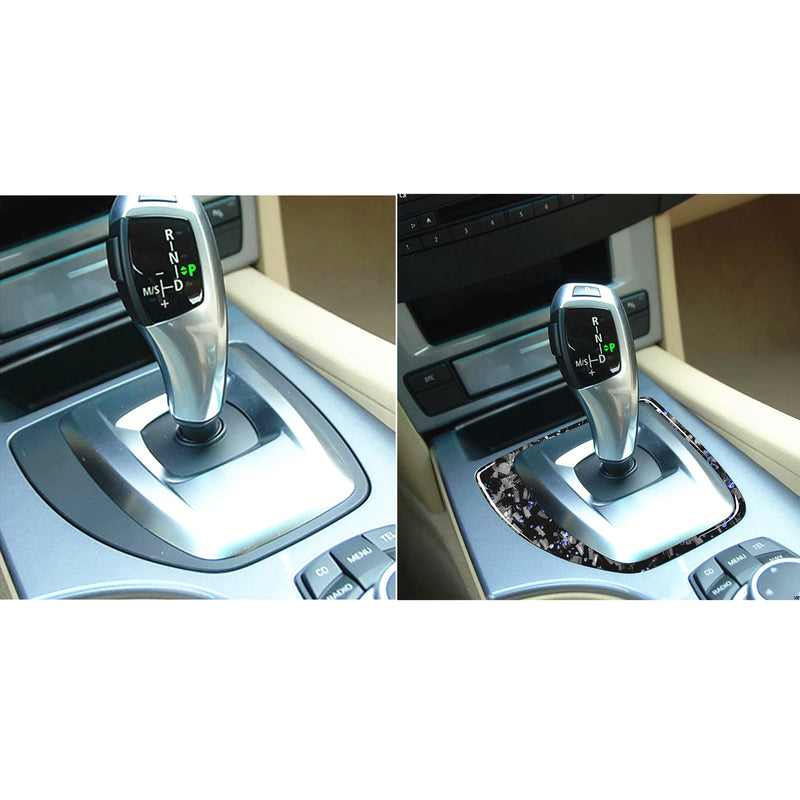 WXZOS Genuine Carbon Fiber Gear Shift Lever Panel Trim for BMW E60 5series 2008-2010