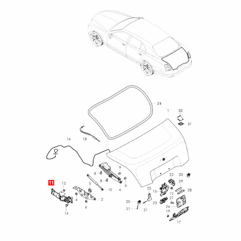 WXZOS Rear Trunk Tailgate Lifting Motor Metal Gear for Bentley Mulsanne 2011-2020