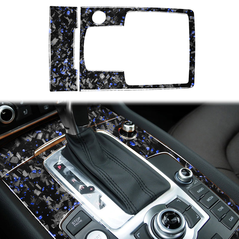 WXZOS Genuine Carbon Fiber Gear Shift Lever Panel Trim for Audi Q7 SQ7 2008-2015