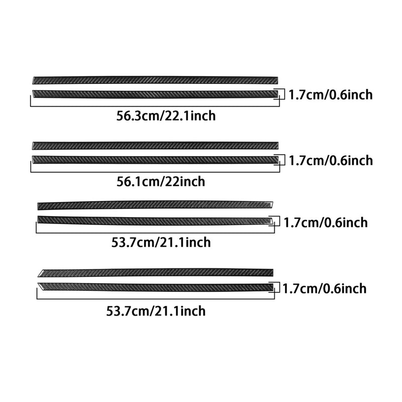 WXZOS Genuine Carbon Fiber Exterior Door Window Trim for Benz W206 C-class 2022-2024