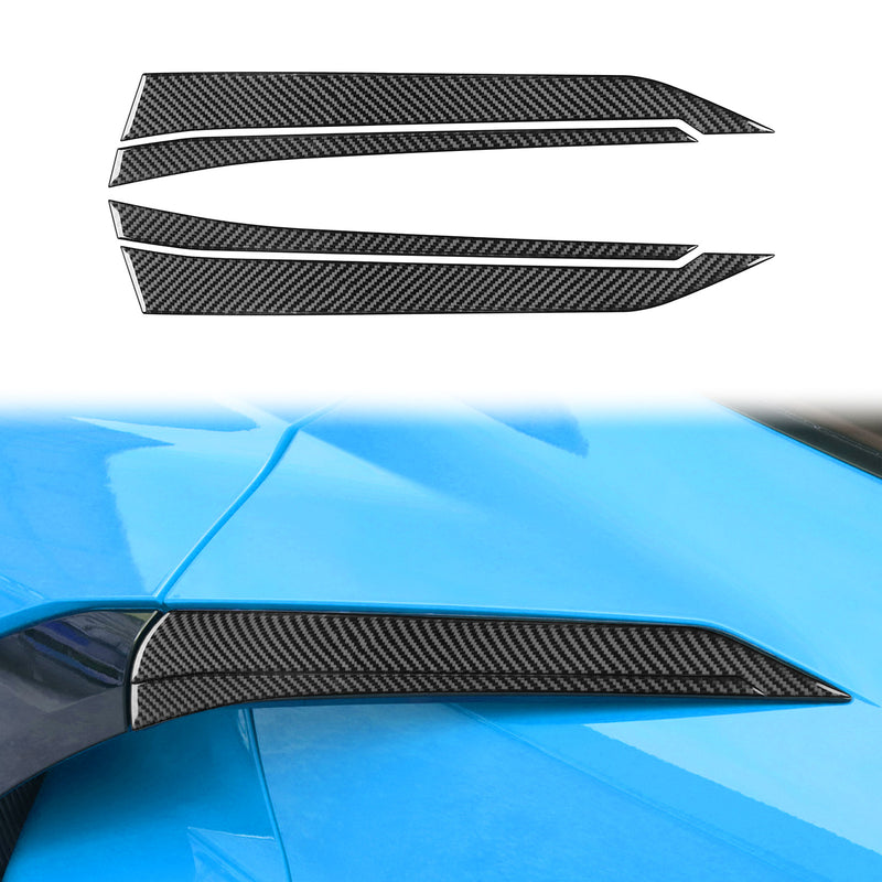 WXZOS Genuine Carbon Fiber Exterior Door Handle Trim for Chevrolet Corvette C8 2020-24