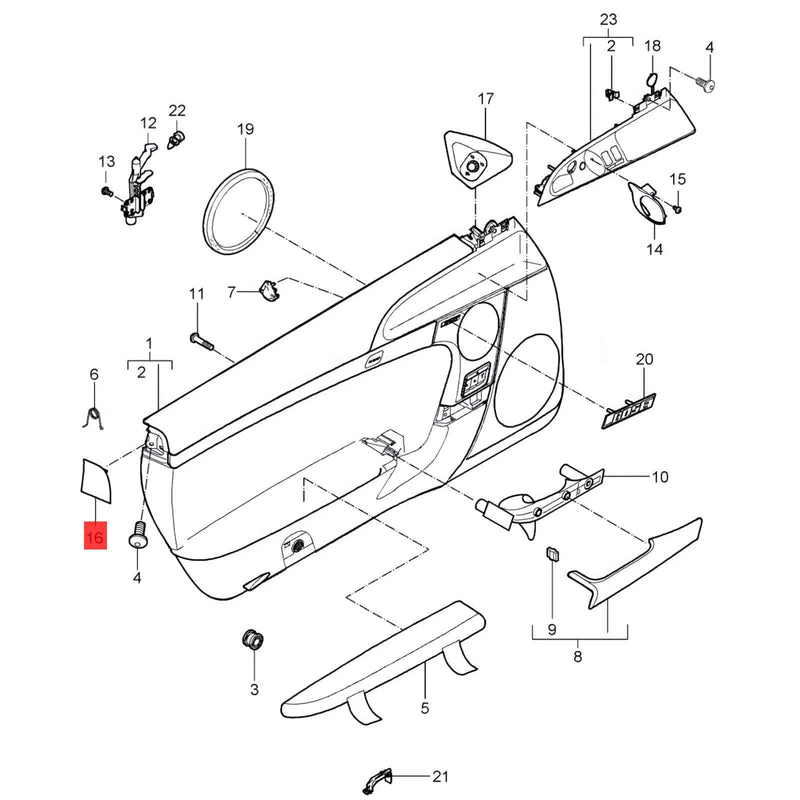 WXZOS Left&Right Door End Cap Panel Trim Cover for Porsche Boxster (987) 2005-2012