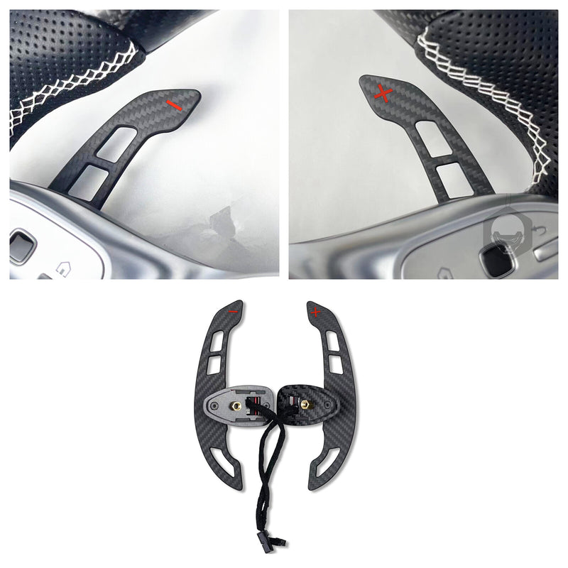 WXZOS Magnetic Carbon Fiber Gear Shifter Paddle for Mercedes R172 SLC-Class 2016-2020