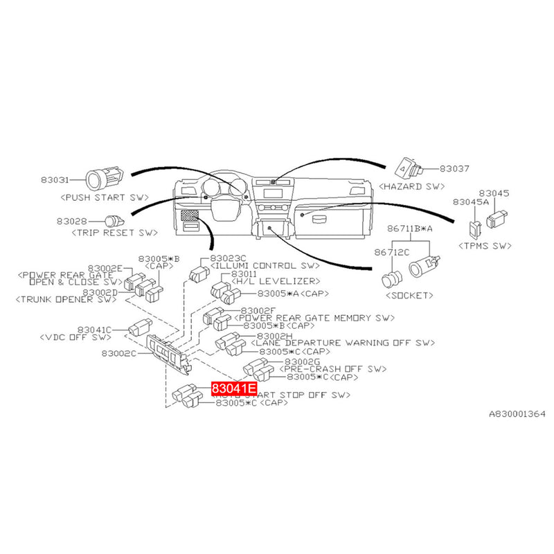 WXZOS Engine Start Stop A-OFF Auto Switch Button for Subaru Crosstrek 2018-2023