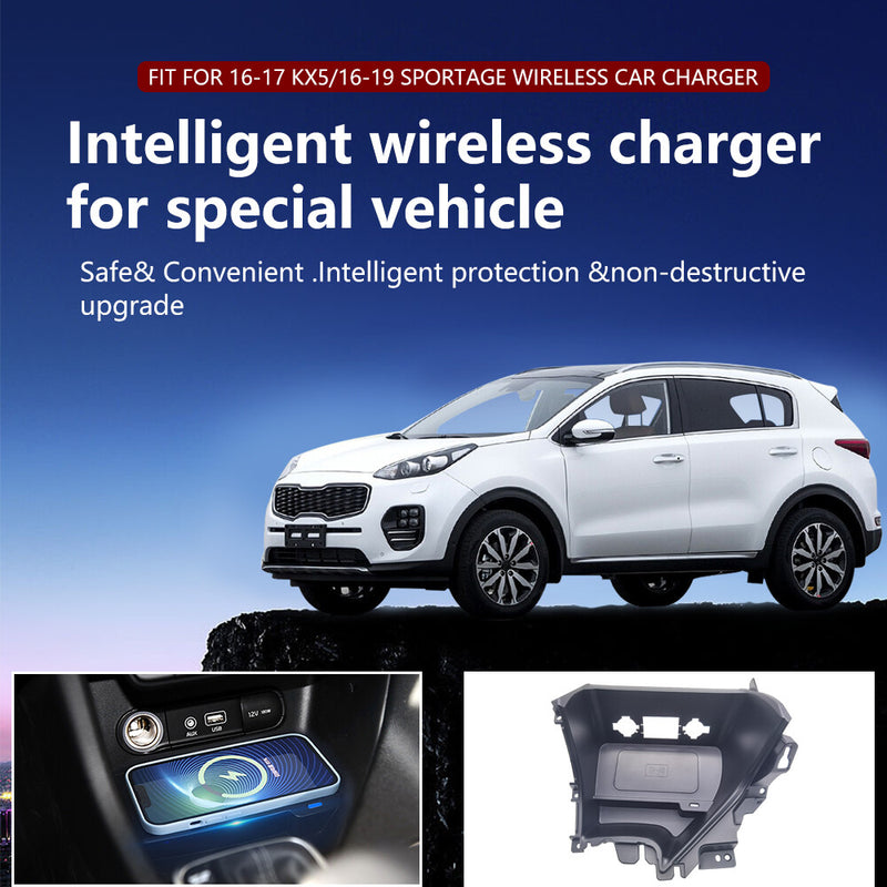 WXZOS Center Console Phone Wireless Fast Charging Pad for Kia KX5 2016-2017