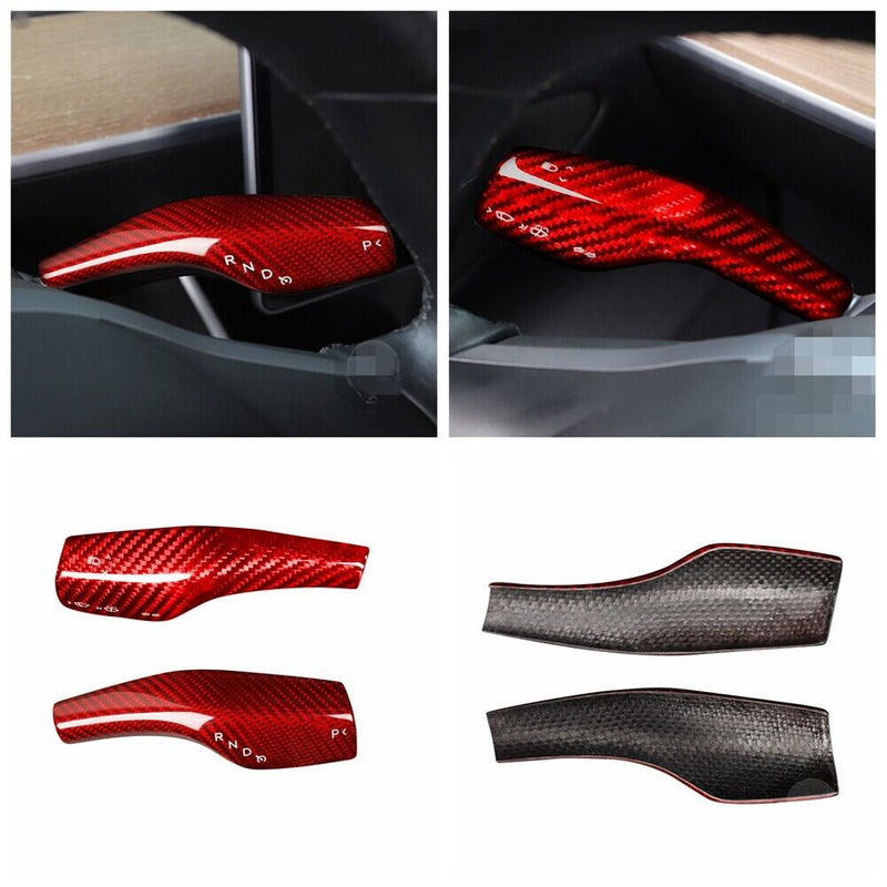 Genuine Carbon Fiber Wiper Gear Shift Lever Cover Trim for Tesla Model 3 2017-22