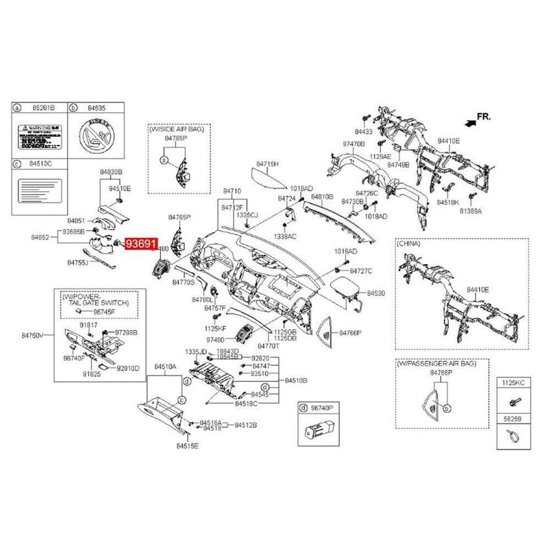 Steering Column Tilt Switch Button for Kia Cadenza 2010-2015 Borrego 2010-2017