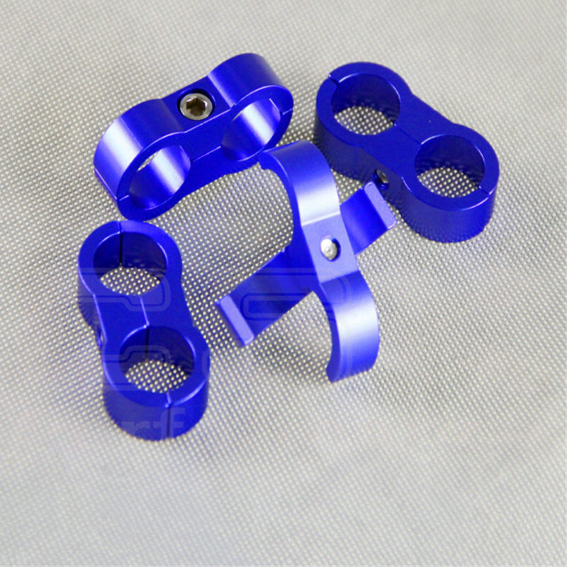 New 4xBlue AN10 19MM Braided Hose Separator Clamp Fitting Adapter Bracket