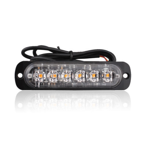 Car Truck Emergency Beacon Warning Hazard Flash Strobe Light Bar 4PC Amber 6 LED
