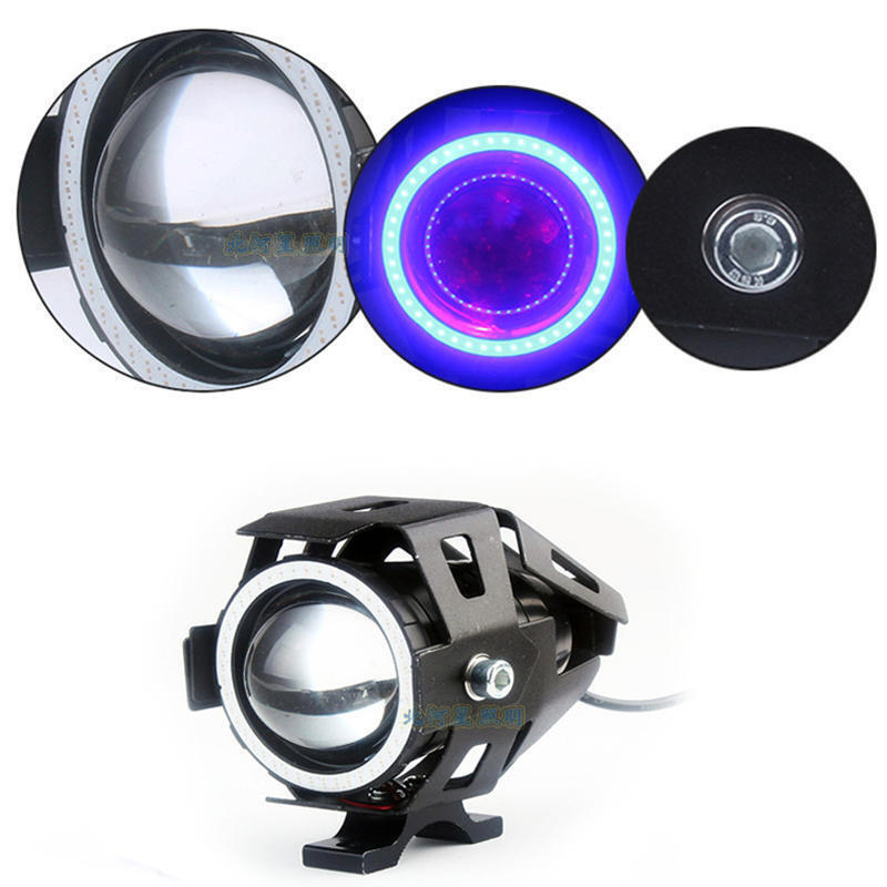 1set Red Motorcycle Headlight for Angel Eyes Light 125W Spotlight+Switch LED Fog