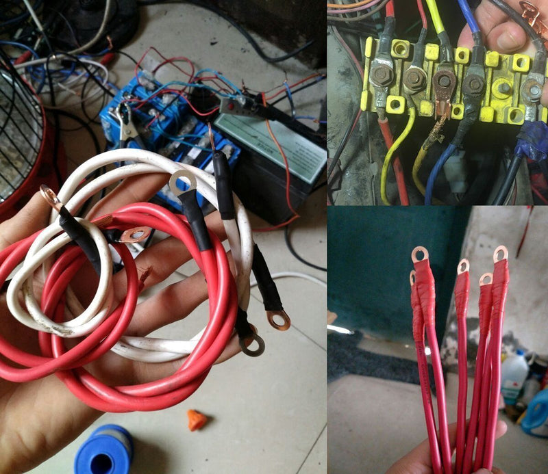 70pc Open Barrel Copper Ring Lug Terminals Assortment Kit OT 10A 20A 30A 40A 50A