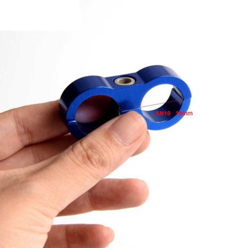 New 4xBlue AN10 19MM Braided Hose Separator Clamp Fitting Adapter Bracket