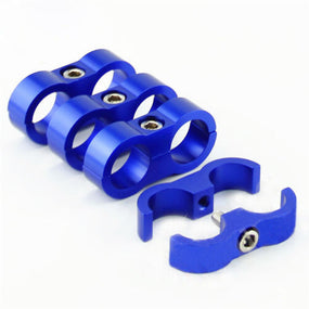 4pcs AN-8 AN8 15.4MM Braided Hose Separator Clamp Fitting Adapter Bracket Blue