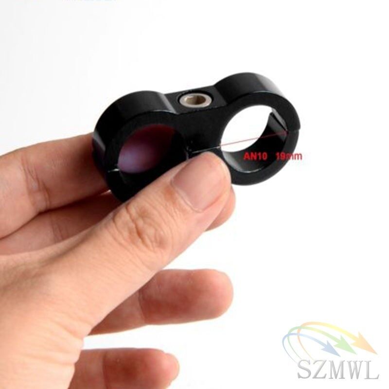 Black 4 Pcs AN10 19MM Braided Hose Separator Clamp Fitting Adapter Bracket