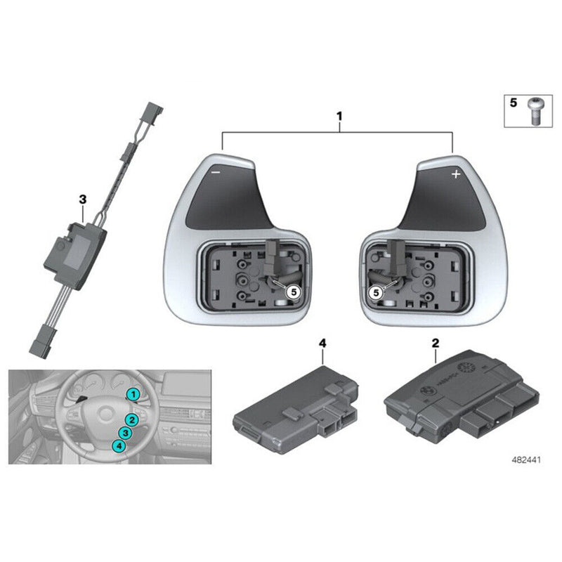 Steering Wheel Shift Paddle Shifter for BMW F20 118i 120i 125i M-Sport 2015-2021