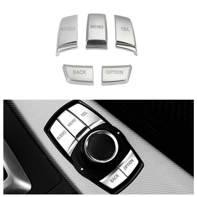 IDrive Multi-Media 5 Buttons Cover Trim For BMW 1 3 5 6 Series X3 X5 X6