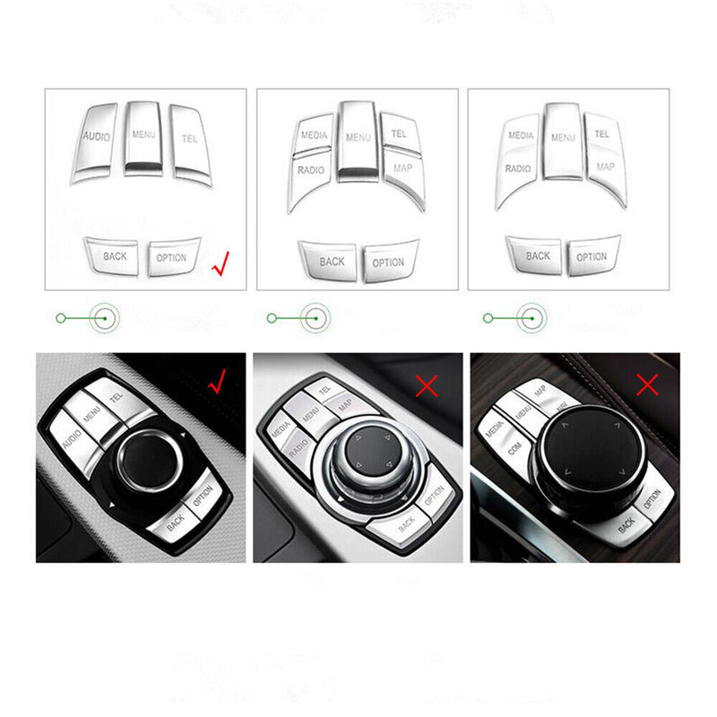 IDrive Multi-Media 5 Buttons Cover Trim For BMW 1 3 5 6 Series X3 X5 X6