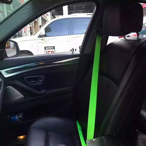 4.8cm Auto Racing Car Harness 3 Point Front Safety Retractable Seat Belt Green