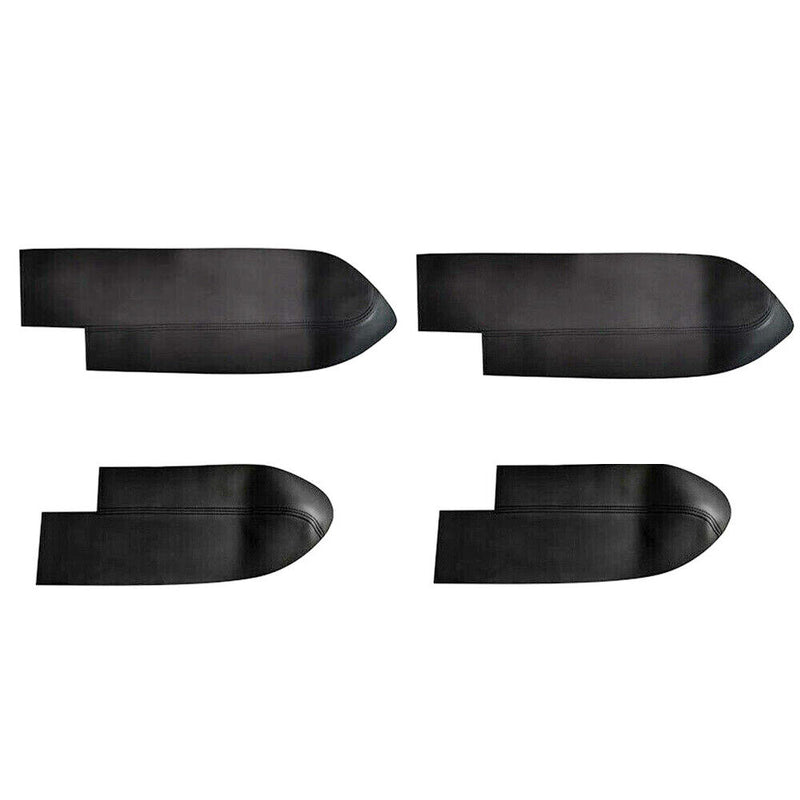 4Pcs Black Door Armrest Panel Insert Leather Cover for Honda CR-V 2007-2011