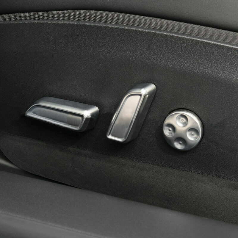 Silver Aluminum Alloy Seat Adjust Button Switch Cover Trim for Tesla Model 3