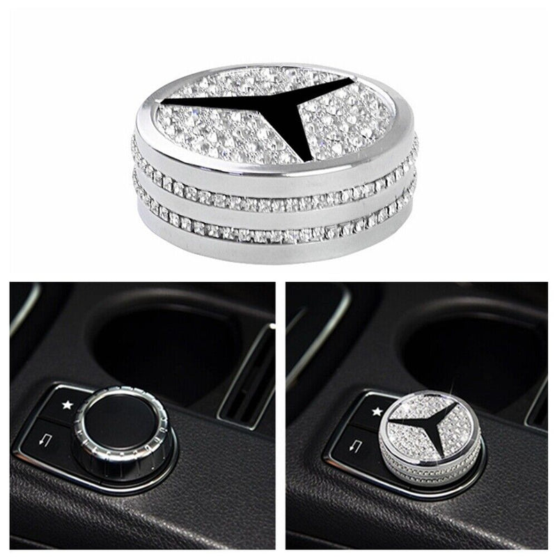 Knob Cover Decor Rhinestone Cover Multimedia For Mercedes Benz