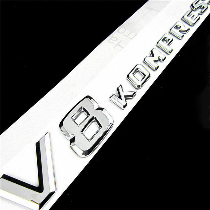 1?¨¢Chrome Side Fender Sticker Emblem Badge V8 KOMPRESSOR For All Mercedes-Benz