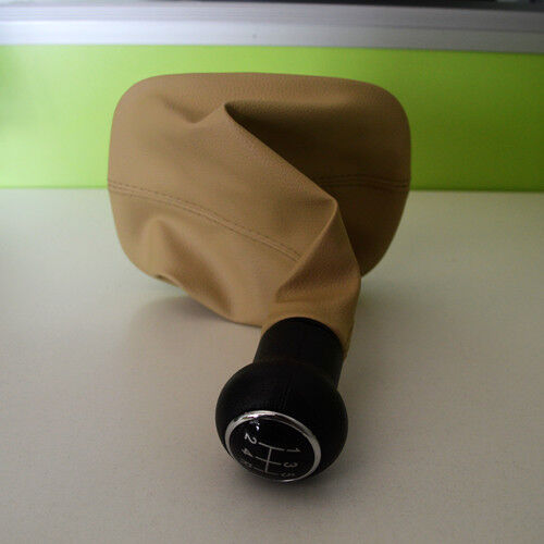 5Speed Gear Shift Knob Gaitor Boot Leather For PASSAT B5/B5.5 1996-2005 Beige