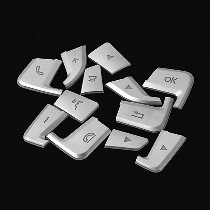 Steering Wheel Button Cover Trim Silver For Mercedes Benz A B GLA GLE CLA 2015+