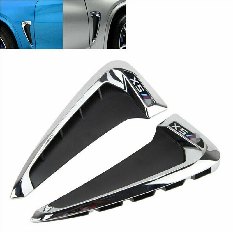 Side Marker Fender Air wing Vent Trim M Cover For 2014+ BMW F15-X5 X5 35I