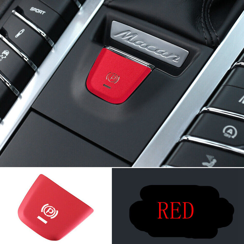 Red Aluminum Parking Brake P Button Switch Trim Cover for Porsche 2016-19 Macan