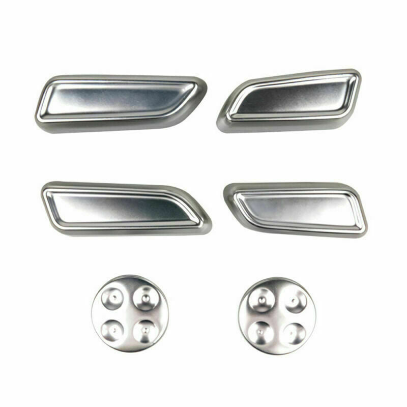 Silver Aluminum Alloy Seat Adjust Button Switch Cover Trim for Tesla Model 3