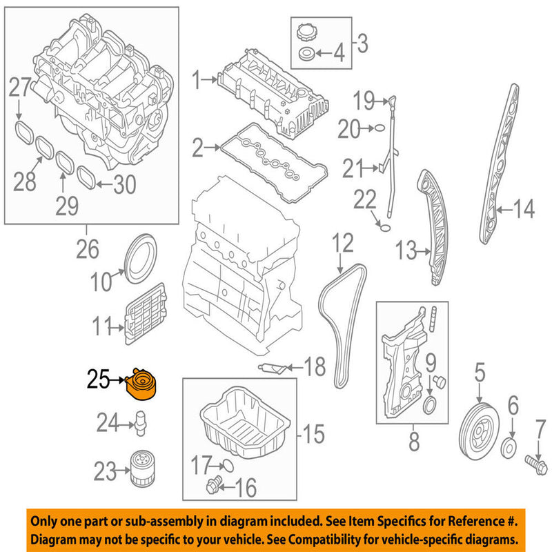264102G000 Engine Oil Cooler for Hyundai Kia Sonata Tucson Optima 2.0L 2.4L
